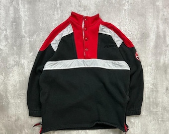 Vintage Y2K Fubu bestickte 1/4 Taste Pullover Sweatshirt Größe Jugend Large