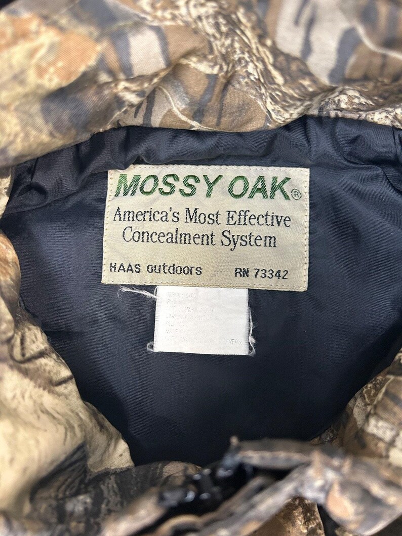 Vintage 80-/90-tals Mossy Oak Tree Camo jaktvindjacka storlek Medium bild 3