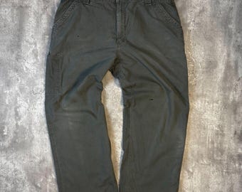 Carhartt Dungaree Fit Canvas Workwear Carpenter Pants Size 39 Gray
