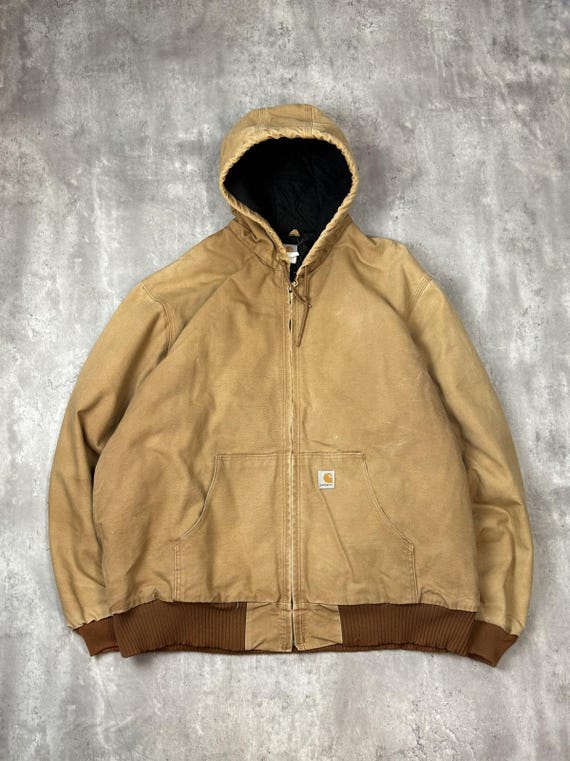 Vintage Carhartt Thermal Lined Canvas Workwear Hooded Active