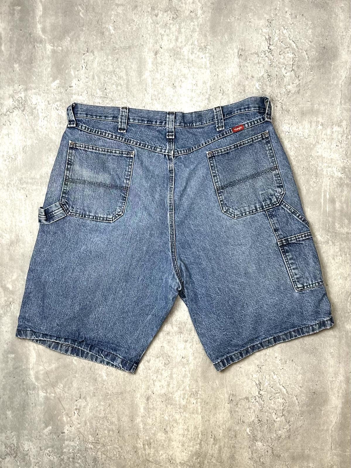 Short Jean Vintage Wrangler Taille 34 - Bleu - Style Charpentier - Occasion Parfait état