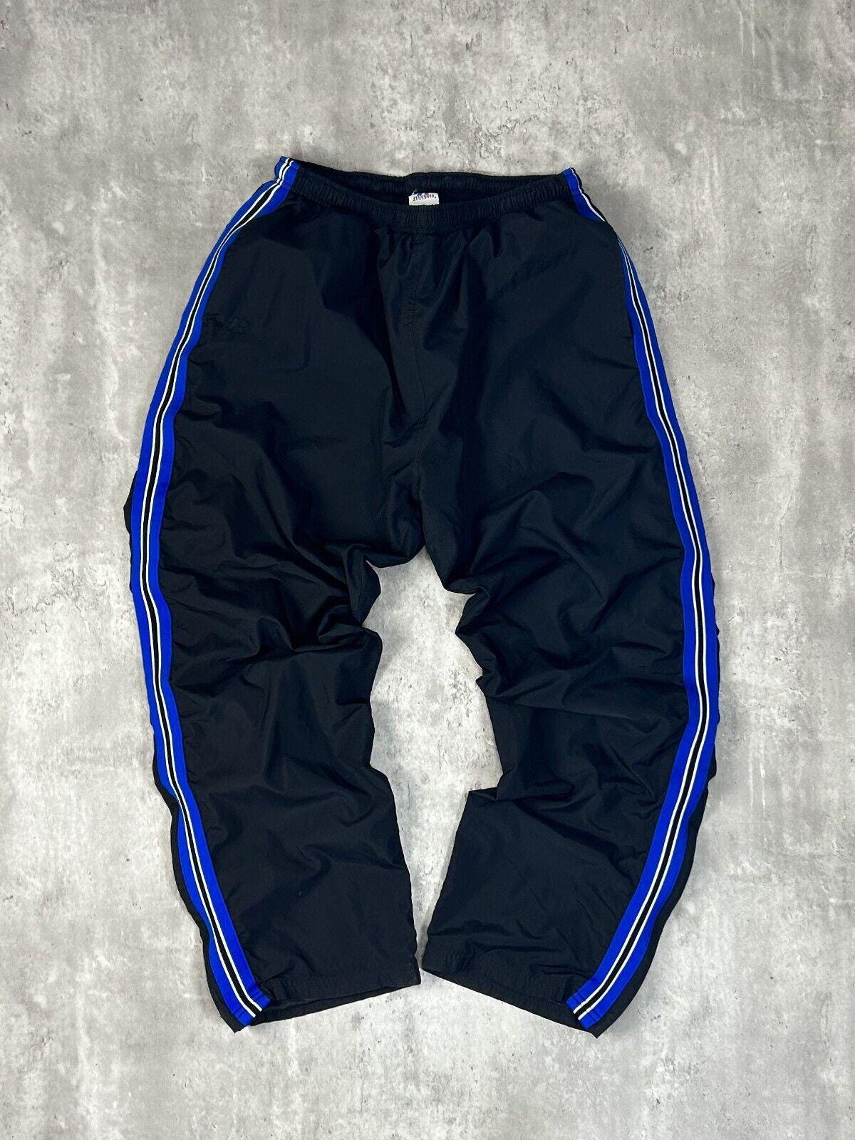 Vintage Y2K Russell Athletics Striped Nylon Track Pants Size Large 