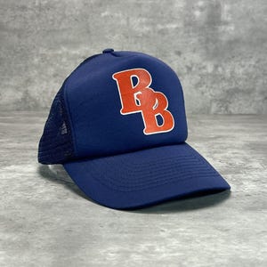 Vintage 80s/90s BB Graphic Trucker Snapback Hat OSFA Blue