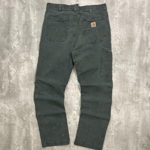 Carhartt Relaxed Fit Canvas Workwear Five Pocket Pants Size 34 Green image 2