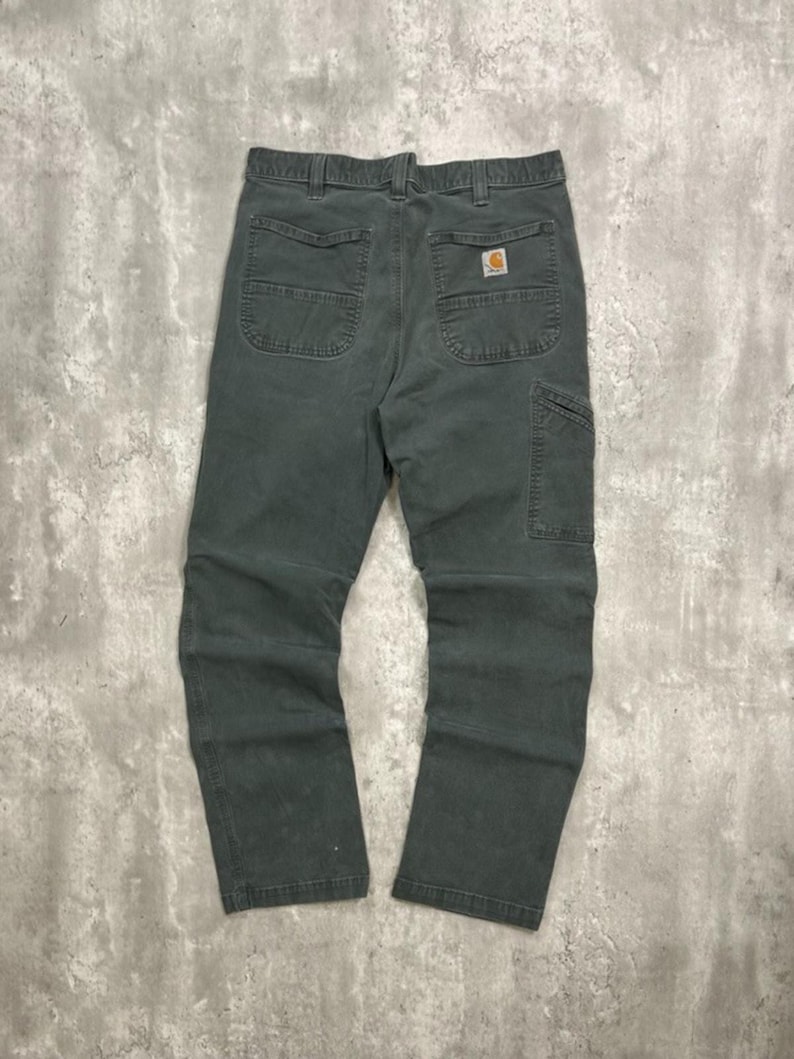Carhartt Relaxed Fit Canvas Workwear Five Pocket Pants Size 34 Green image 2