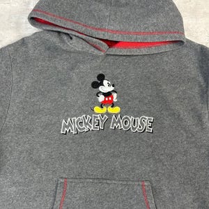 Vintage Disney Mickey Mouse Embroidered Fleece Hooded Sweatshirt Size XL image 4
