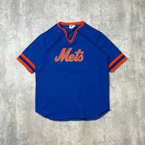 Vintage 80s New York Mets MLB Graphic Spellout Baseball Jersey Size Medium