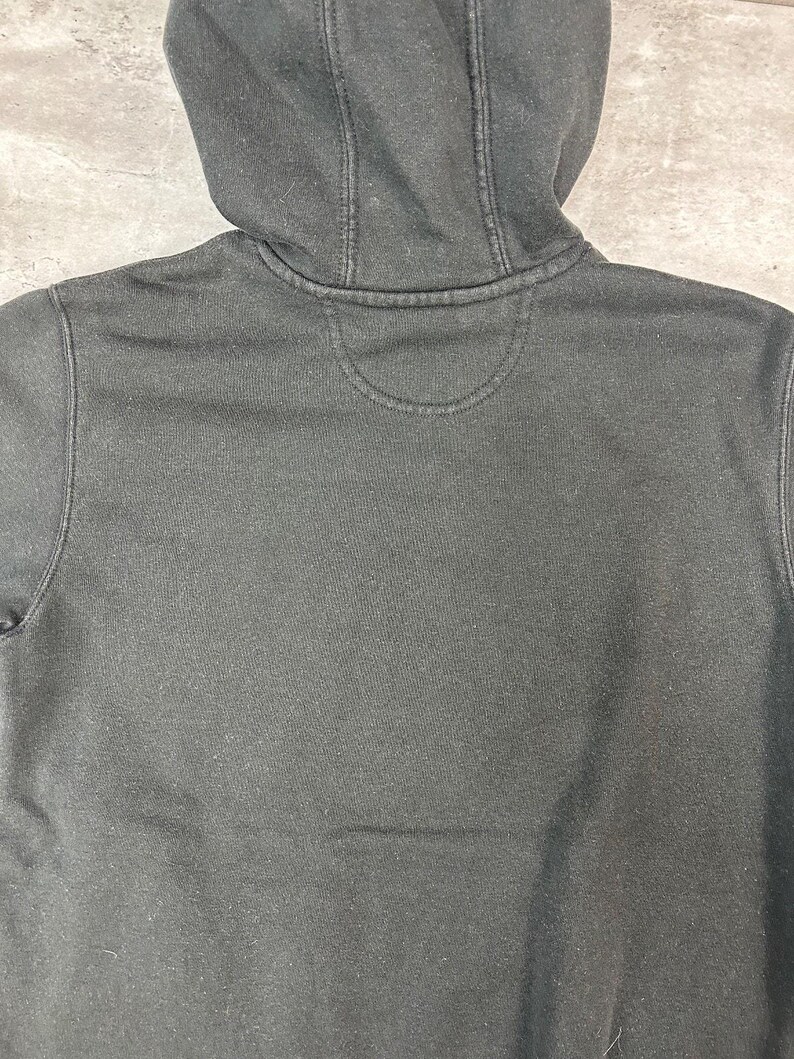Vintage Carhartt Sleeve Spellout Workwear Hooded Sweatshirt Size Medium Black image 8