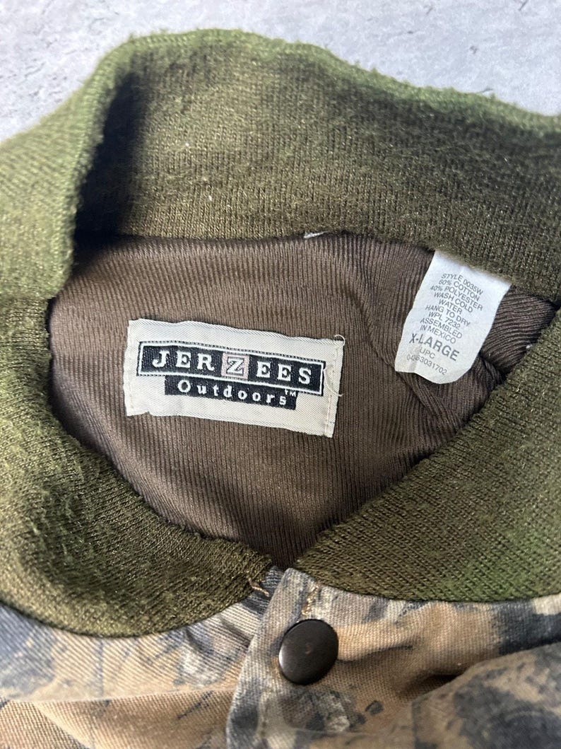 Vintage 90s Jerzees Outdoors Mossy Oak Break up Camo Hunting Jacket Size XL image 3