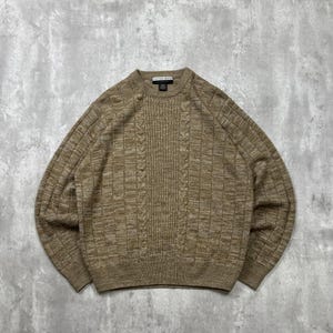 Vintage Geoffrey Beene Textured Print Pullover Knit Sweater Size Medium