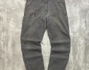 Carhartt Relaxed Fit Canvas Workwear Gray Five Pocket Pants Size 34
