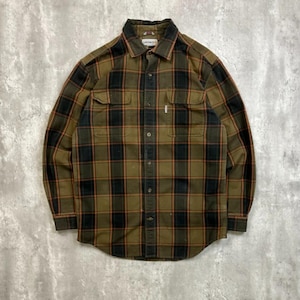 Vintage Carhartt Plaid Print Long Sleeve Workwear Button Up Shirt Size Medium