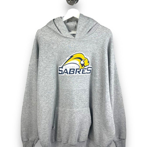 Vintage Buffalo Sabres NHL Spell Out Logo Lee Sport Sweatshirt met capuchon maat 2XL