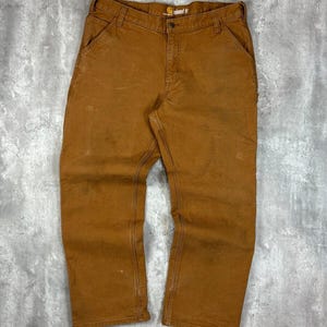 Carhartt Relaxed Fit Canvas Work Wear Carpenter Pants Size 38 Beige