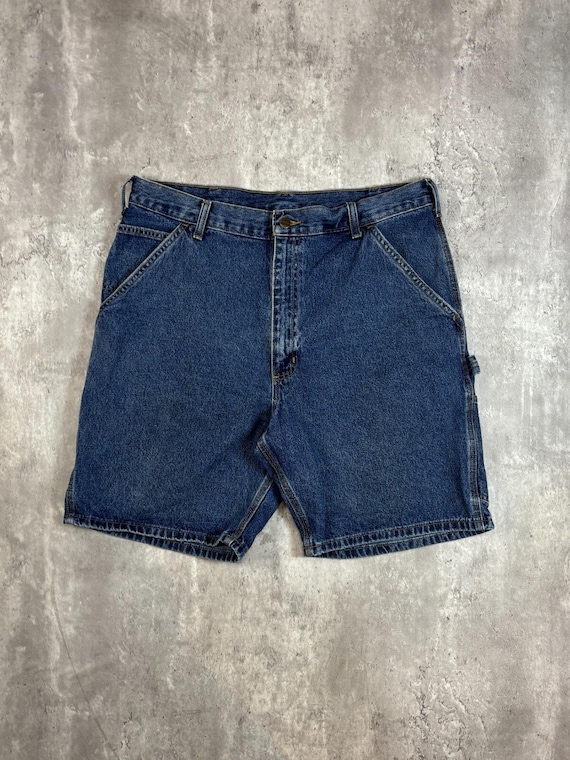 デニム・ジーパン Bermuda Workwear Carpenter Denim Pants Shorts Vintage Washed Dickies Denim Carpenter Shorts - 34