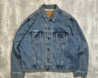 Vtg 80s 90s Levi's 70507 0218 Denim Trucker Jacket Medium Wash