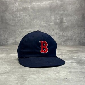Vintage 80s Boston Red Sox MLB Embroidered Logo Baseball Fitted Hat Size Large