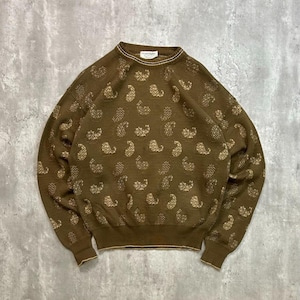Vintage 90s Tricots St Raphael Abstract Graphic Pullover Knit Sweater Sz Medium