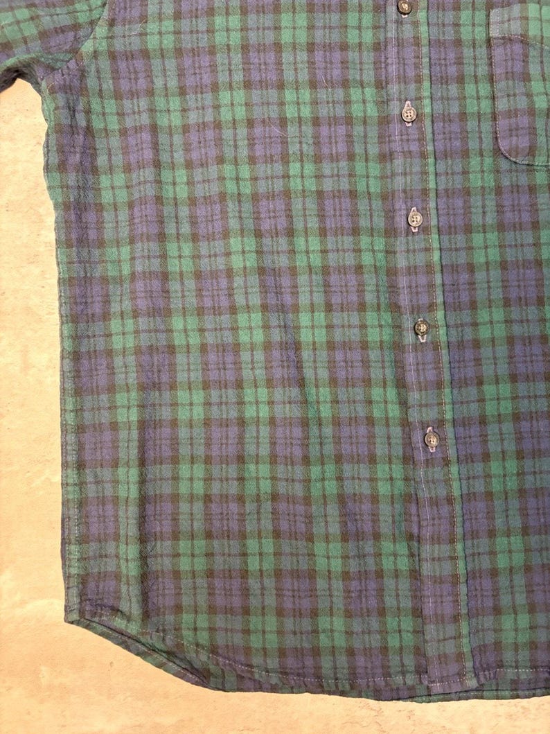 Vintage Pendleton Single Pocket Karierter Druck Lange Ärmel Button Up Shirt Gr. XL Bild 6