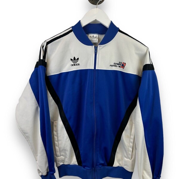 Vintage 1986 Adidas US Olympic Festival Tracksuit Jacket Size Large 80s