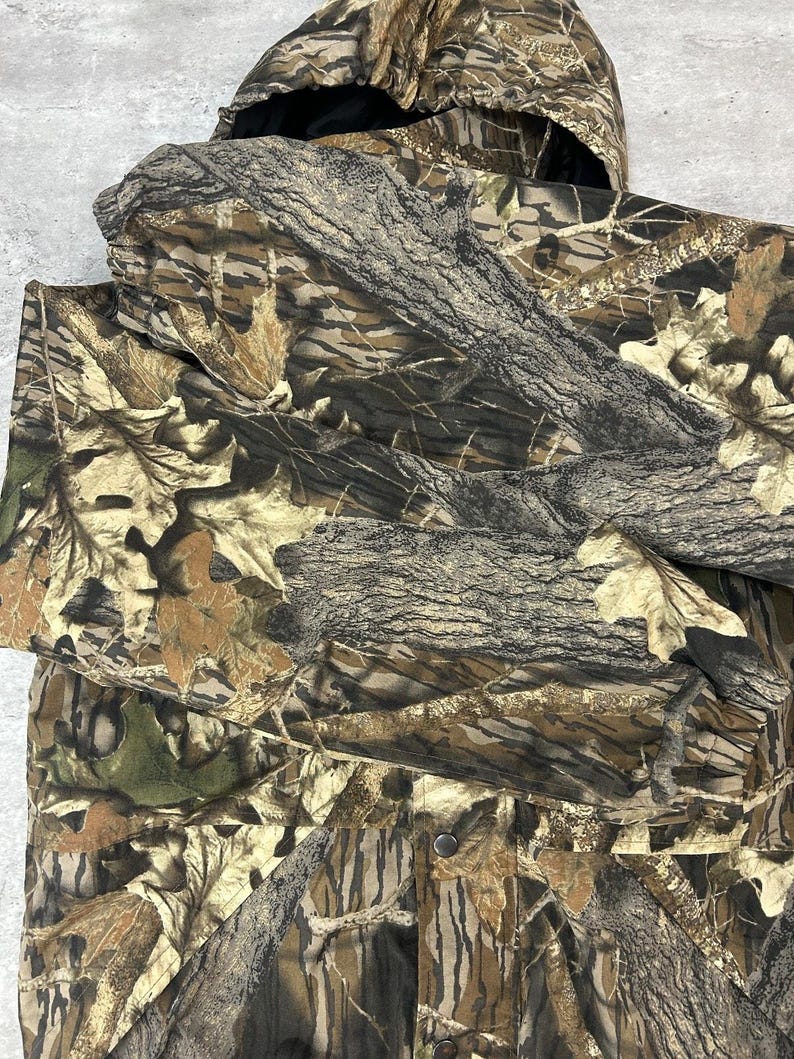 Vintage 80-/90-tals Mossy Oak Tree Camo jaktvindjacka storlek Medium bild 7