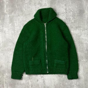 Vintage 70s/80s Boy Scouts Of Canada Full Zip Cowichan Knit Sweater Size S YOUTH