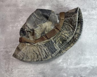 Vintage 90s Gore-Tex Hunting Camo Outdoors Bucket Hat OSFA Green/Brown