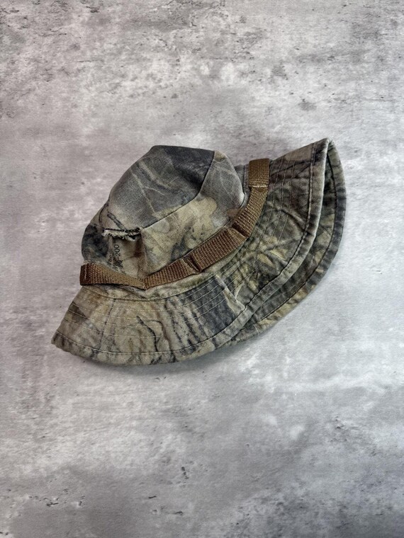 Vintage 90s USA Made Olive Green Outback Safari Hat Camo Band Womens M Vintage 90s Y2K Mossy Oak Camo Trucker SnapBack Hat Cap  main image 4