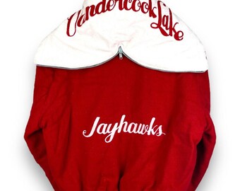 Giacca vintage anni '80 Vandercook Lake Jayhawks in lana Varsity Delong Tg 40 piccola