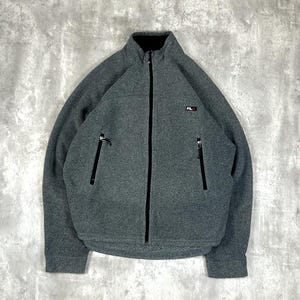 Vintage RLX Polo Sport Full Zip Fleece Sweatshirt Size XL Gray Made In USA