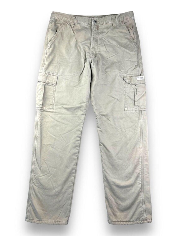 Wrangler Fleece Lined Cargo Khaki Pants Size 37W Etsy Ireland