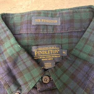 Vintage Pendleton Single Pocket Karierter Druck Lange Ärmel Button Up Shirt Gr. XL Bild 3