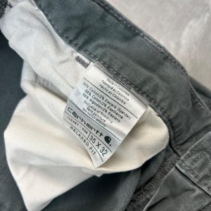 Carhartt Relaxed Fit Canvas Workwear Five Pocket Pants Size 34 Green image 3