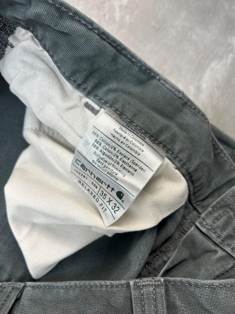 Carhartt Relaxed Fit Canvas Workwear Five Pocket Pants Size 34 Green image 3