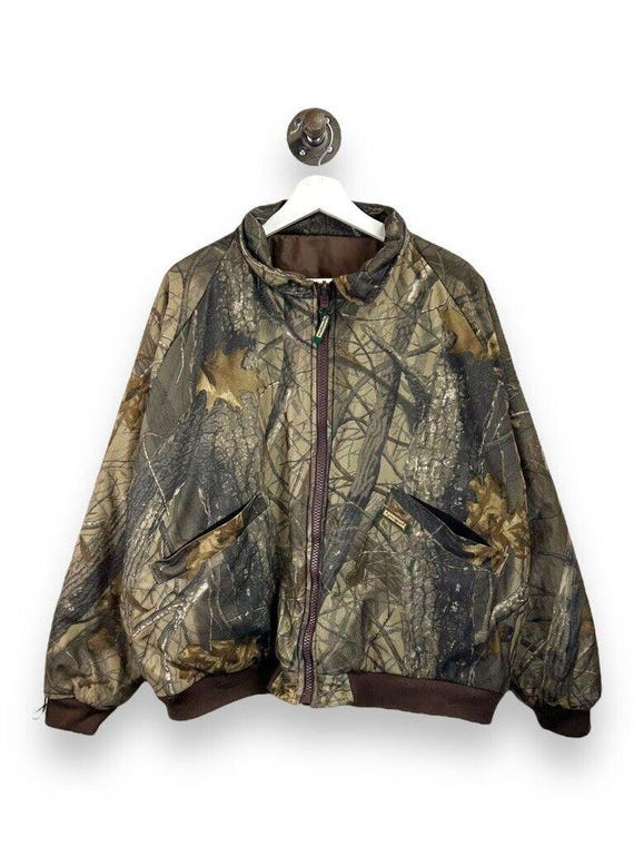Vintage 90s Remington Real Tree Hardwoods Camo Reversible Bomber 