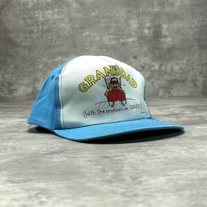 Vintage 80s/90s Grandad Graphic Slogan Two Tone Snapback Hat OSFA