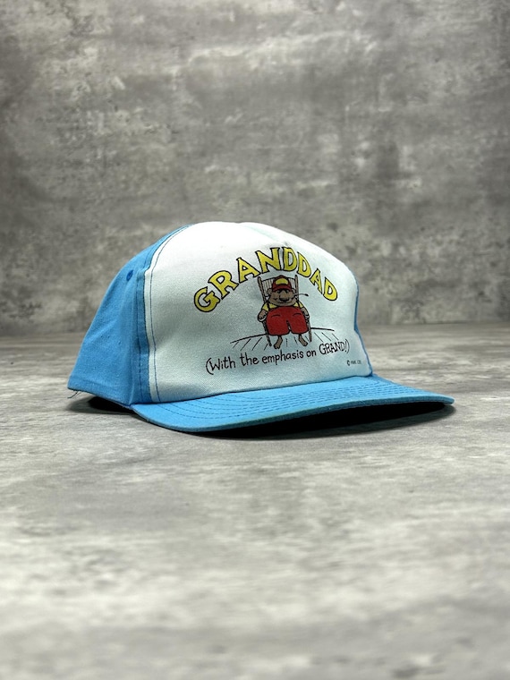 Vintage 80s/90s Grandad Graphic Slogan Two Tone Snapback Hat OSFA