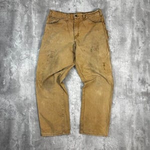 Vintage Dickies Canvas Work Wear Carpenter Pants Size 33W Beige