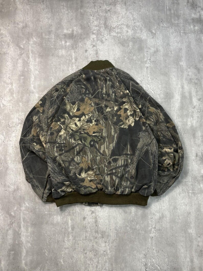 Vintage 90s Jerzees Outdoors Mossy Oak Break up Camo Hunting Jacket Size XL image 2