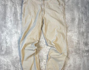 Carhartt Relaxed Fit Canvas Workwear Five Pocket Pants Size 38 Beige