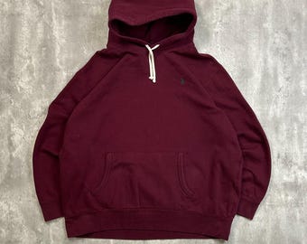 Polo Ralph Lauren Embroidered Pony Hooded Maroon Sweatshirt Size 2XL