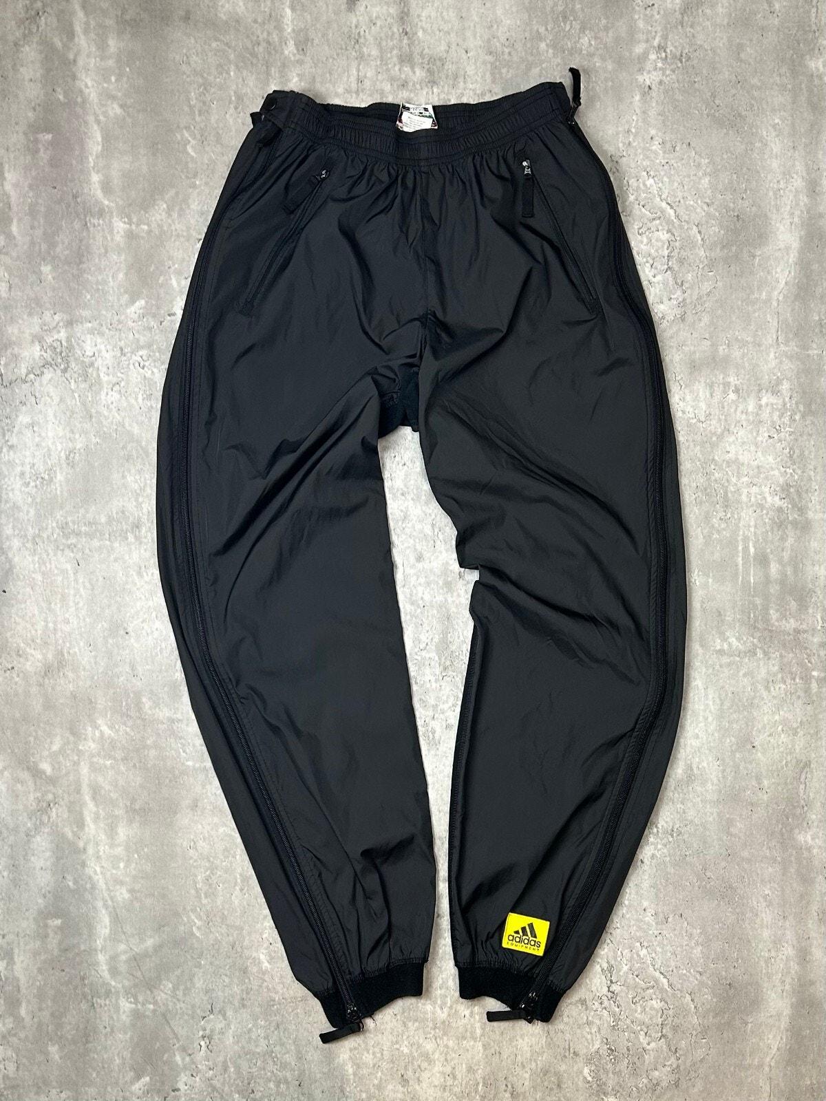 Vintage 90s Adidas Embroidered Patch Tapered Nylon Track Pants