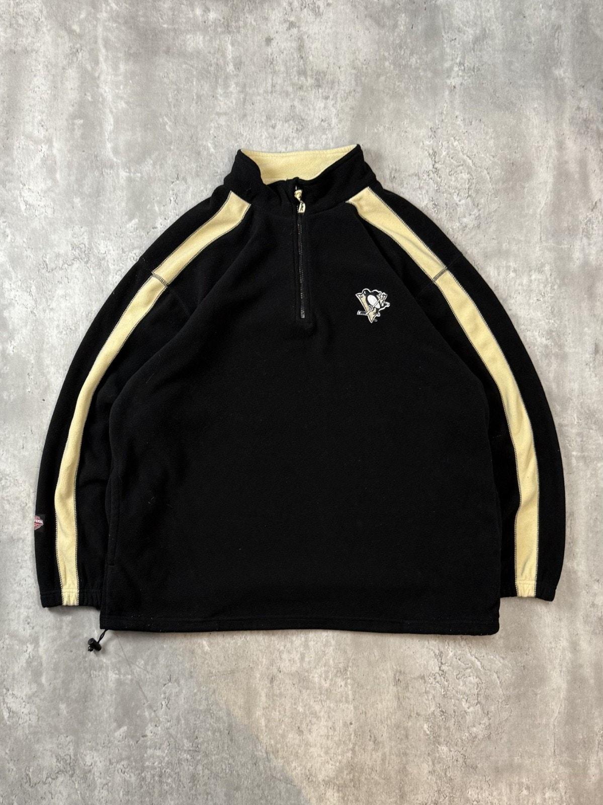 NFL ピッツバーグ・ペンギンズ 記念 ヴィンテージ ピッツバーグ ペンギンズ NHL 刺繍ロゴ 1/4ジップ