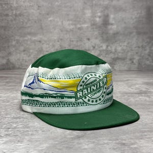 Vintage Rainer Brewing Company Beer Promo Mountain Graphic Fitted Hat OSFA