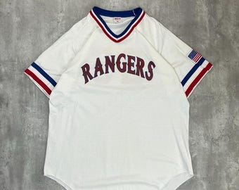 Camiseta vintage de los 80 Buddy Bell #25 Rawlings de los Texas Rangers de la MLB, talla XL