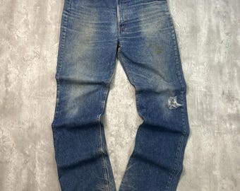 W32 L30 Levis 517 Bootcut Vintage Dark Faded Blue 517s Made in 90s