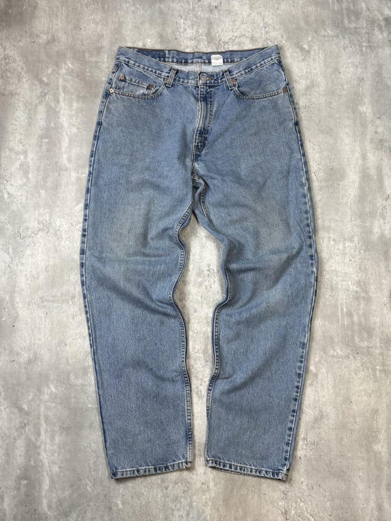 Vintage 90s Levis 550 Red Tab Light Wash Denim Pants Size 35 Blue 