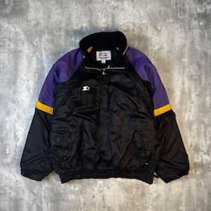 vintage Minnesota Vikings NFL veste de football isolée 1/2 zip Starter taille XL
