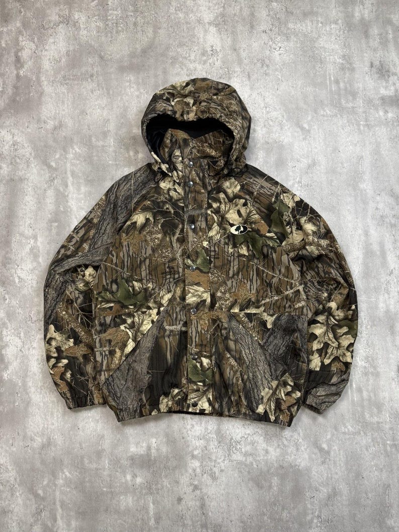 Vintage 80-/90-tals Mossy Oak Tree Camo jaktvindjacka storlek Medium bild 1