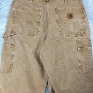 Vintage Carhartt Canvas Workwear Carpenter Pants Size 31 Beige image 7